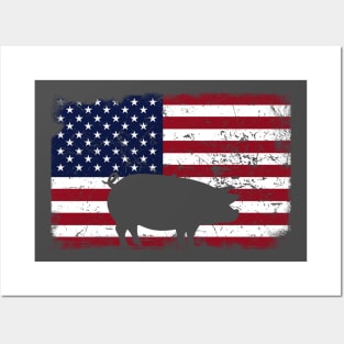 Pig America flag. Posters and Art